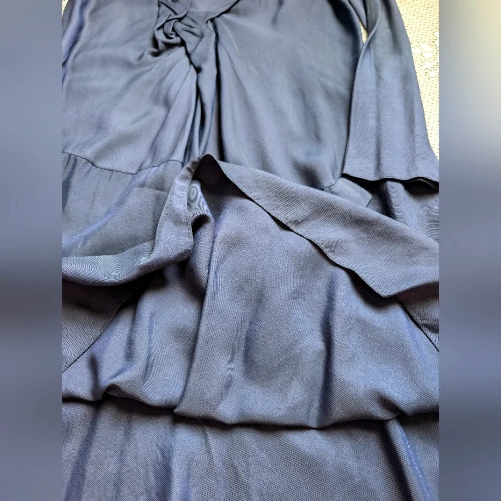 Vintage Marni Silk-Blend Midi Dress | Knotted Front, Asymmetrical Hem - Picture 3 of 9